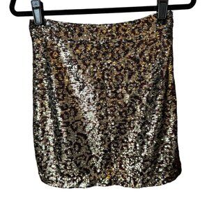 MILLY black and gold sequin mini skirt Size 2 NEW WITH TAG